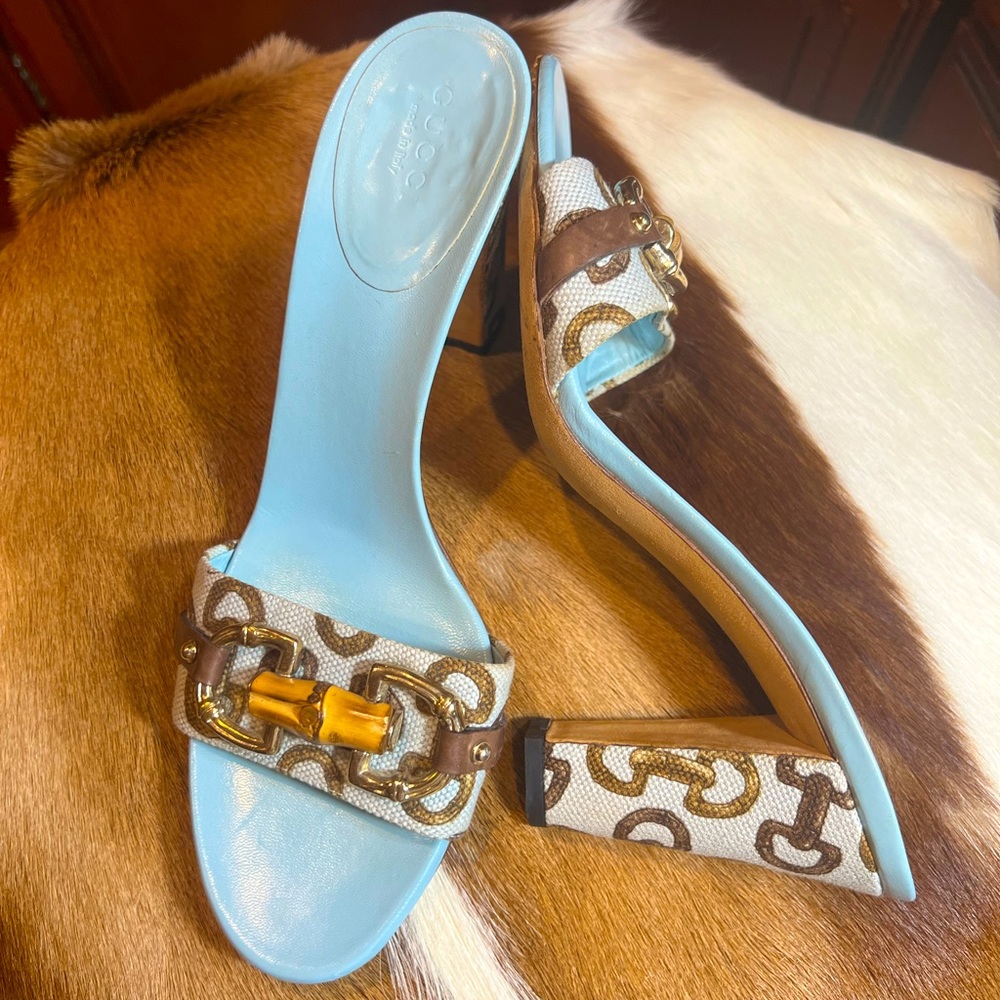 Gucci Slide On Heels👡🔥GorG Super elegant SEXY Rare lmtd Edit🔥EXC Cond Size 7 - Picture 10 of 16